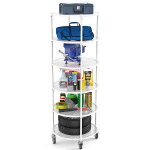 Dolonm Heavy Duty Adjustable Storage Rack Metal Shelf Wire Shelving Unit with Wheels & Shelf Liners - 1 of 4