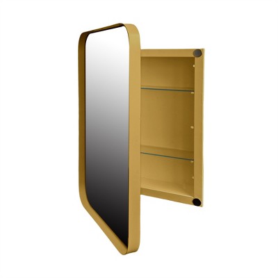 OUTSUPPLY Recessed Metal Modern Bathroom Storage with Mirror, Framed Medicine Cabinet with Adjustable Shelves