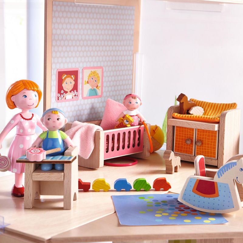 HABA Little Friends Children's Nursery Room - Dollhouse Furniture for 4" Bendy Dolls, 2 of 5
