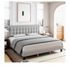 Coucheta Velvet Bed Frame with adjustable headboard, noise-free design & sturdy foundation. Features elegant button-tufted details. - 2 of 4