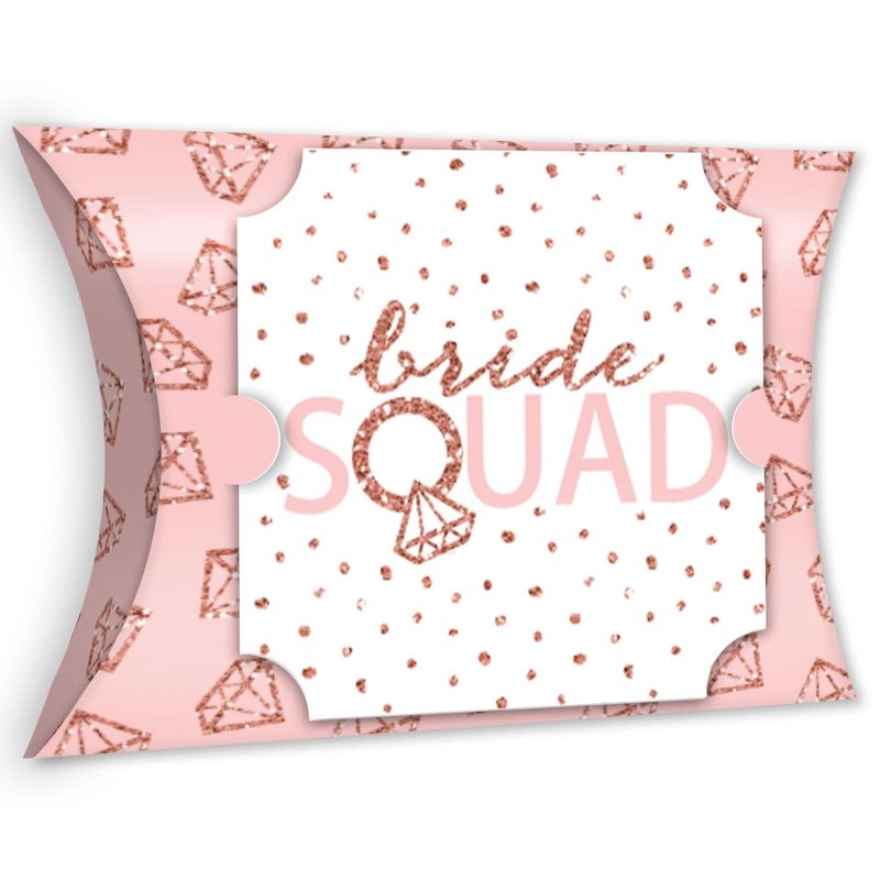 Big Dot of Happiness Bride Squad - Favor Gift Boxes - Rose Gold Bridal Shower or Bachelorette Party Large Pillow Boxes - Set of 12, 1 of 8