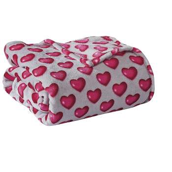 Kate Aurora Valentine's Day Emoji Hearts Ultra Soft & Plush Accent Throw Blanket - 50 In W X 60 In. L