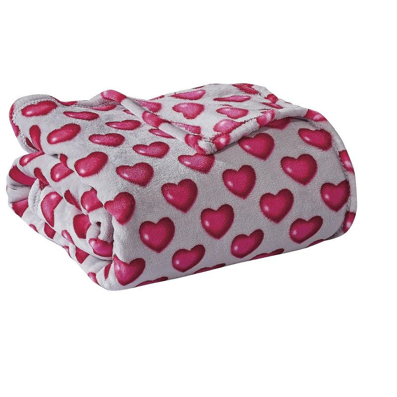 Kate Aurora Valentine's Day Emoji Hearts Ultra Soft & Plush Accent Throw Blanket - 50 In W X 60 In. L, 1 of 3