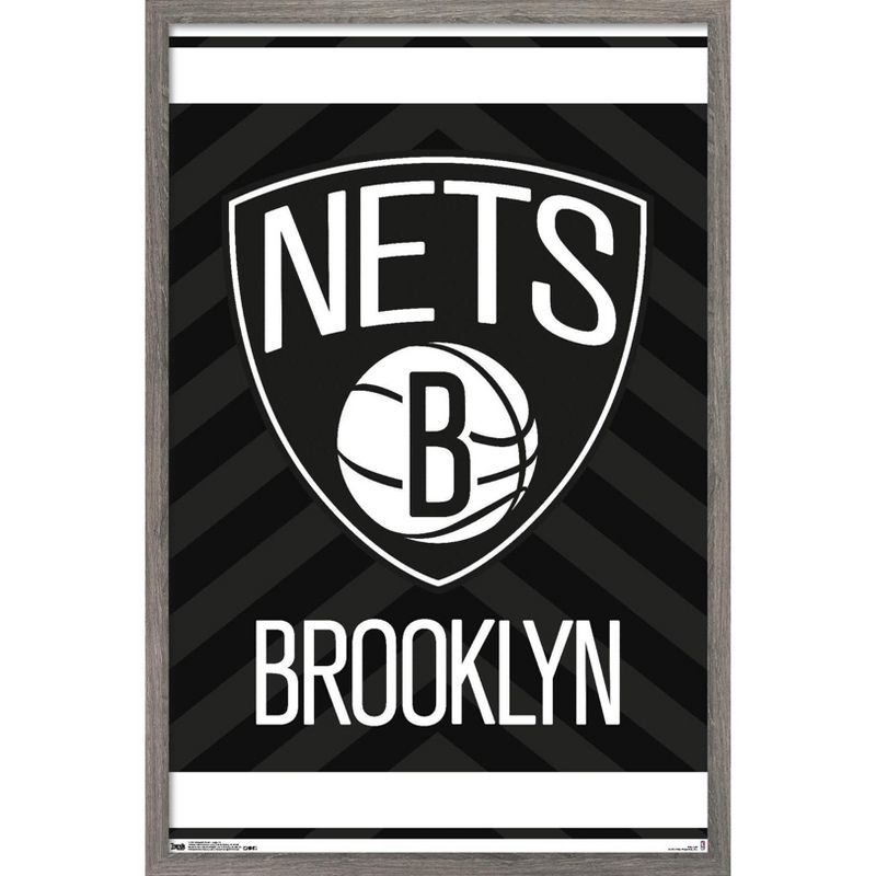 Trends International NBA Brooklyn Nets - Logo 15 Framed Wall Poster Prints, 1 of 7