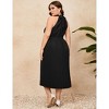 Coolmee Women Plus Size Smocked Back Strap Sleeveless Flowy A-Line Midi Dress - 3 of 4