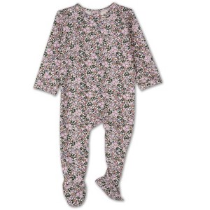 MiniMoi Baby and Toddler Girls "Kaleidoscope Bouquet" Cotton Rich Footie - 1 of 3