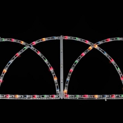 J. Hofert Co 7.75' Pre-Lit Christmas Pathway Fence White Wire - Multi-Color