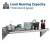Whizmax Stainless Steel Shelf 12" x 72",260 lb [NSF Certified] Metal Wall Mount Shelf with Backplash for Restaurant, Laundry Room, Kitchen and Garage - 2 of 4