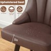 Gikpal Swivel Bar Stools with Backs, 24" Counter Height Bar Stools, Fabric Upholstered Counter Bar Stools with Solid Wood Legs for Kitchen Island - 3 of 4