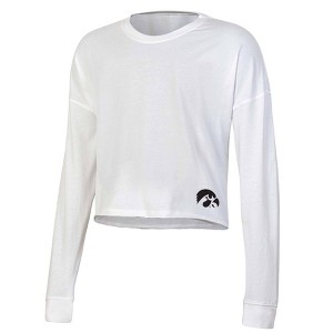 NCAA Iowa Hawkeyes Women's White Long Sleeve T-Shirt - 1 of 3