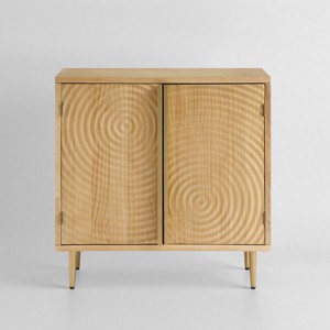 Art Leon Wood Cabinet Sideboard with Textured Door Decoration - 1 of 4