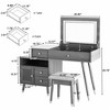Bella Depot 3-in-1 Vanity Desk with Lighted Flip-Top Mirror with Stool, Dresser with Drawers for Bedroom - 4 of 4