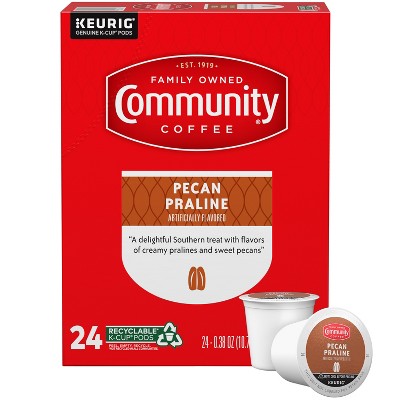 Community Coffee Pecan Praline Medium Roast Coffee - Single Serve Pods - 24ct