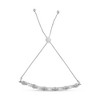 Silver Diamond Accent Alternating Marquise Shape and Heart Links Bolo Bracelet - 2 of 4