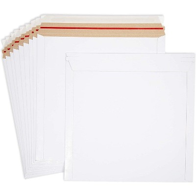 Juvale 100-Pack White Rigid Mailing Envelopes Document Stay Flat Mailers Self Seal Flap, 2.5 x 12.5 in