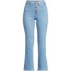Lands' End Women's High Rise Denim Button Front Kick Flare Crop Jeans - 3 of 3
