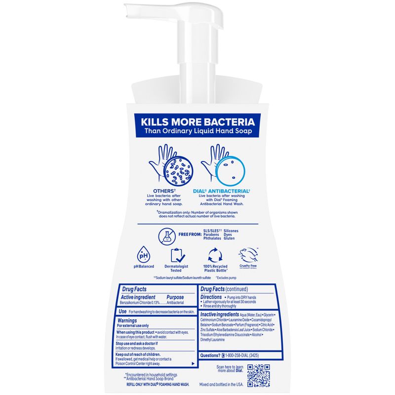 Dial Sensitive Aloe Hand Soap Foam Pump - 10 fl oz, 2 of 10