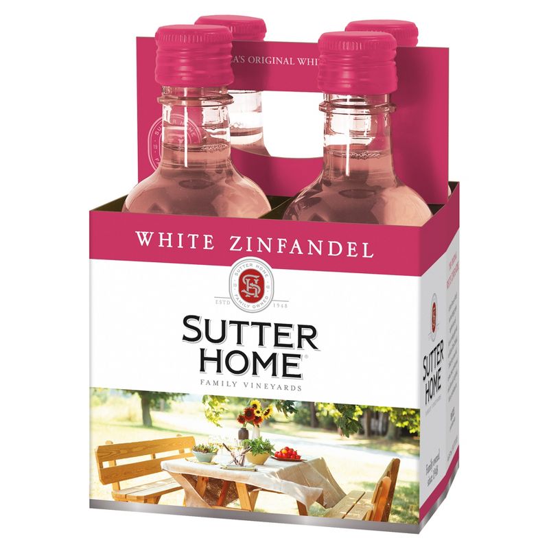 Sutter Home White Zinfandel Wine - 4pk/187ml Bottles, 1 of 9