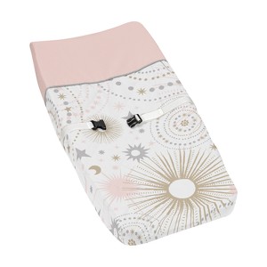 Sweet Jojo Designs Changing Pad Cover - Celestial - Pink/Gold, White Pink