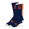 MLB Detroit Tigers Large Crew Socks: Cushioned Heel & Toe, Team Logo Design - 2 of 4