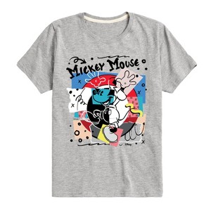 Boys' Disney Mickey Mouse Yin Yang Short Sleeve Graphic T-Shirt - Athletic Heather - X-Large - 1 of 4