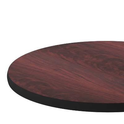 24" Reversible Mahogany/Black Laminate Commercial Table Top