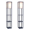 Simple Designs (Set of 2) 62.5" Three Shelf Etagere Organizer Storage Floor Lamps - image 2 of 4