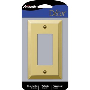 Amerelle Century Polished Brass 1 gang Stamped Steel Decorator Wall Plate 1 pk - 1 of 1