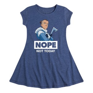 Girls' - Avatar: The Last Airbender - Sokka Nope Fit & Flair Cap Sleeve Dress - 1 of 4