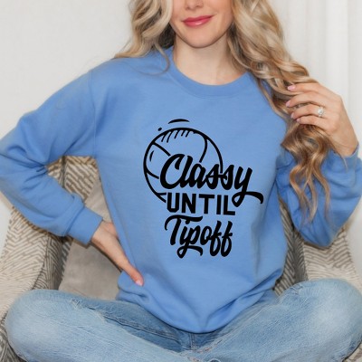 Simply Sage Market Women's Graphic Sweatshirt Classy Until Tipoff