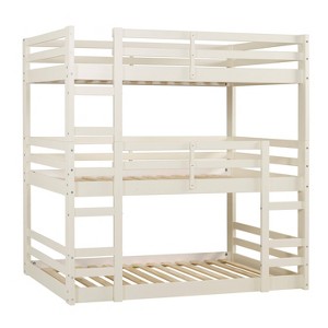 Solid Wood Triple Bunk Bed White - Saracina Home