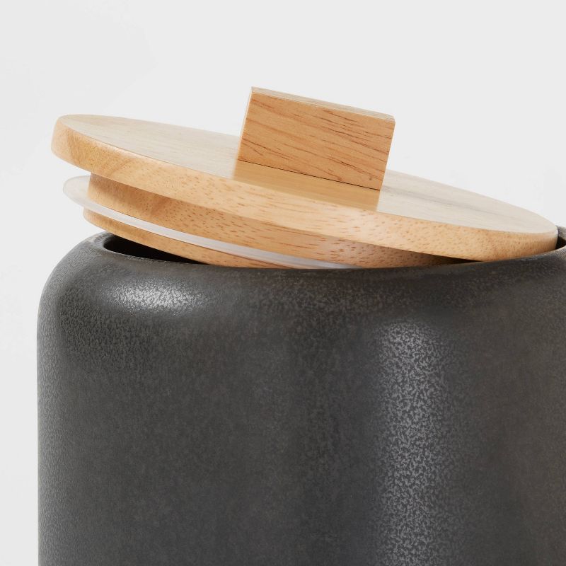 Medium Stoneware Tilley Food Storage Canister with Wood Lid Black - Threshold&#8482;, 3 of 10