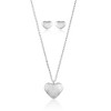 ELYA Women's Engraved Heart Shaped Necklace and Earrings Jewelry Set - 4 of 4