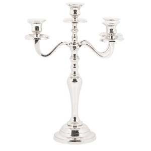 Jiallo  5-Lite Silver Finish Hampton Candelabra, 16" - 1 of 2