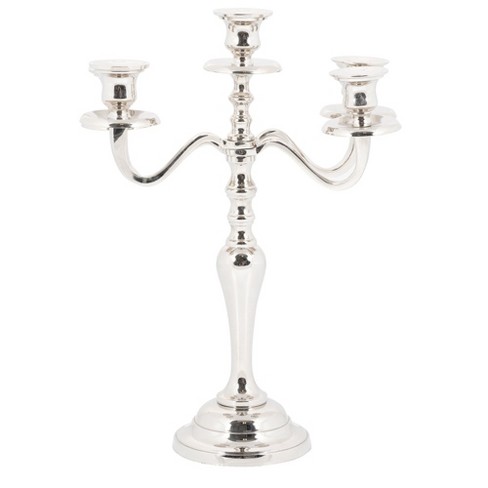 Jiallo  5-Lite Silver Finish Hampton Candelabra, 16" - image 1 of 2