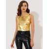 INSPIRE CHIC Women's U-Neck Stretchy Slim Fit Shiny Sparkly Metallic Tank Top - 3 of 4