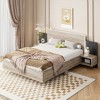Whisen Queen Size Wooden Floating Platform Bed, with LED Lights - 2 of 4