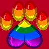 Adult Design By Humans Rainbow Pride Heart Pawprint By leashonlife T-Shirt - 2 of 2