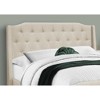 Monarch Specialties Bed, Queen Size, Bedroom, Upholstered, Beige Linen Look, Chrome Metal Legs, Transitional - 3 of 4