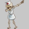 Men's Design By Humans Halloween Dabbing Funny Skeleton Nurse RN Costume Gift By COVI T-Shirt - 2 of 4