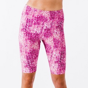Calypsa Women's Chlorine Resistant High Waisted Long Bike Swim Shorts - 1 of 4