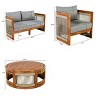 4 PCS Patio Seating Set, Curved Tub Design Chairs and Loveseat with Woven Rope Accents, Acacia Wood Chairs with Polyester Cushion-Coolbibila - 4 of 4
