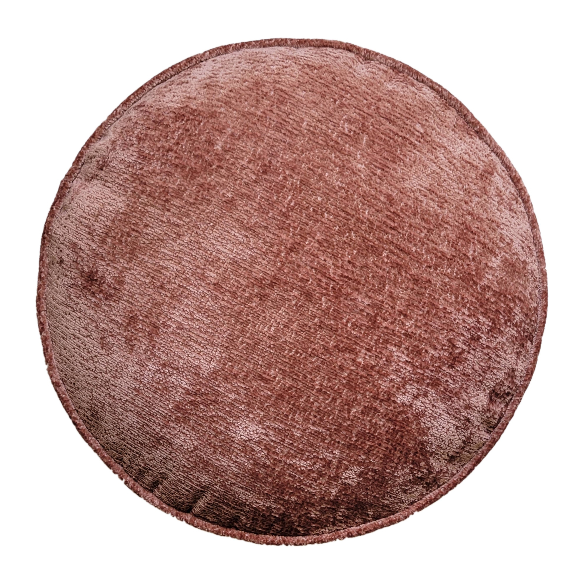 Edie@Home 16" Delmonico Chenille Round Throw Pillow Blush: Textured, Soft, Indoor Decor, Sewn Closure