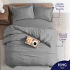 American Soft Linen Luxury Ultra Soft 100% Cotton Sateen Weave Solid Duvet Cover Set - Includes 1 Duvet Cover & 2 Pillow Sham Set - 3 of 4