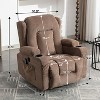 AndMakers 35.43 in. W Brown Fabric Massage Recliner with Remote Control, Tufted and Storage - 3 of 4