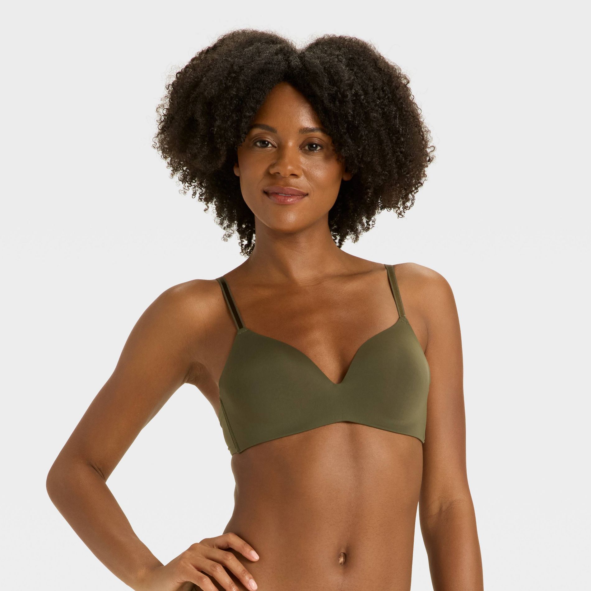 Women's Lightly Lined Wirefree Demi Bra - Auden™ Moss Green 32B