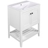 24" Modern Stylish Bathroom Vanity with Porcelain Sink and Open Shelves - ModernLuxe - 4 of 4