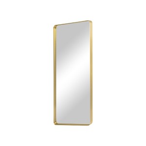 HomeRoots Gold Aluminum Leaning Framed Full Length Mirror - 1 of 4
