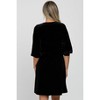Pinkblush Black Velvet Wrap Front Babydoll Maternity Dress - 3 of 4