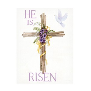 Trademark Fine Art -Kathleen Parr Mckenna 'Easter Blessing Saying Iii With Cross' Canvas Art - 1 of 4